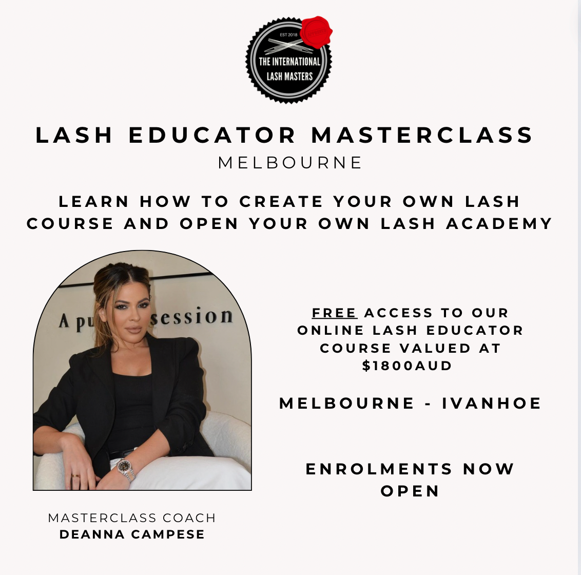 Lash Educator Masterclass - Master the Creation of your own Lash Course